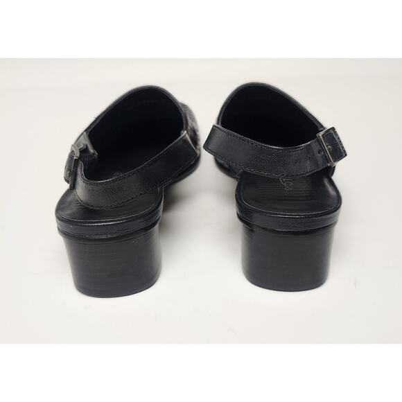 Trotters Alison Vintage Black Woven  Leather Slingback Heel Sandal Shoes Size 6M - Picture 5 of 8